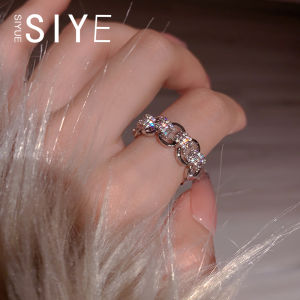 Super Flash Easiest for Match Fashion European and American Style Exaggerated Famous Brand Fashion Rhinestone-Encrusted Chain Ring Cold Wind Fancy Index Finger Ring Women