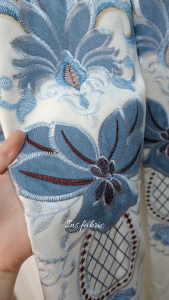 Ins.Fabric Orchid curtain/langsir pattern grommet/eyelet/ring hook custom height