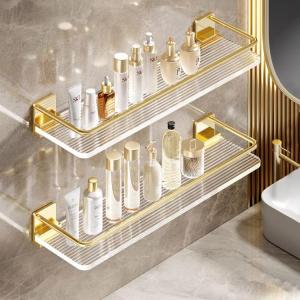 Elegant Gold Acrylic Bathroom Organizer