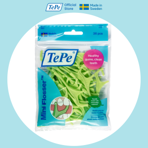 TePe Mini Flosser™ Dental Floss Tooth Picks with Bite Plane PFAA‑free (36pc/pk)