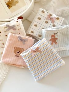 Milk Blue Cotton Triangle Panties Cute Girl Student Korean Style Underwear Breathable Comfortable Antibacterial Home Clothes