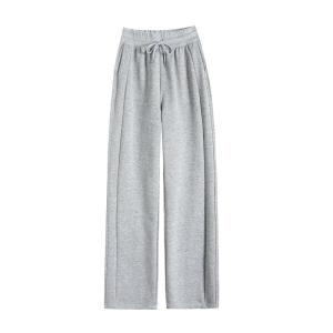 Spring 2025 Womens High Waist Wide Leg Pants Thin Casual Sweatpants Comfortable Breathable Polyester Cotton Blend Knitted
