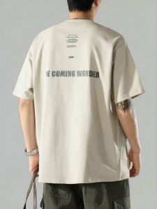 Wood soon | American Vintage Letter Design Short Sleeve T-Shirt