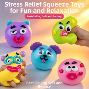 QAT | Funny Face-changing Soft Squeezable Dog Toy
