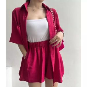KHUMAIRA SETELAN KEMEJA + HOTPANTS/SET KORA/SHANON SET/SETELAN WANITA