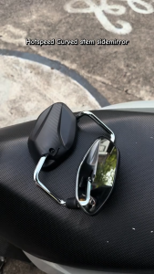 HOTSPEED Side Mirror For Motorcycle Yamaha Mio Curved Stem For Honda click porty Clear Lens No Grade V2