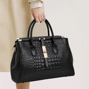 กระเป๋าถือรองเท้าหนังแท้สตรี Aidrani ดีไซน์ลายแฟชั่นจระเข้ความหรูหราระดับไฮเอนด์กระเป๋าหนังวัวความจุเยอะ