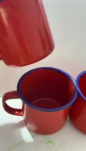 New Enamel Drinking Mugs Multiple Color Size Custom Logo For Home Camping Office Use