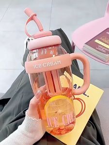 🔥Malaysia Spot 1300ml Portable Value High Temperature Resistant Water Cup Tumbler Cup Big Mug Tumbler With Straw Cup