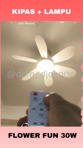 Promo - 2in 1 LED 30W + Kipas dengan 6 Baling-Baling dan Remote Control