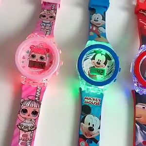 Kids Watches Spider Man Watch Unicorn Night Light Digital Watch for Childrens Sport Boys LED Light Watch