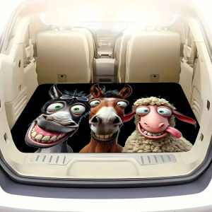 VIKAMA Farm Animal Trunk Mat Durable Stain Resistant Universal Fit Cute Cargo Liner Car Interior