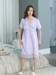 ชุดนอนผ้าไหมวินเทจ ELF TRIBE Palace พร้อมแผ่นรองหน้าอก ชุดนอนเซ็กซี่ลูกไม้ ตาข่ายบาง สไตล์เจ้าหญิง ชุดอยู่บ้าน