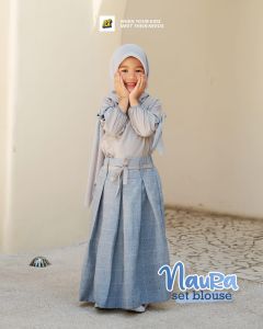 SET ANAK PEREMPUAN NAURA SET BLOUSE HOOFLAKIDS USIA 3-12 TAHUN