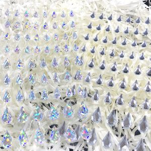 Music Festival Eye Makeup Tear Drop Stickers Drop-Shaped Diamond round Red and Black Magic Color Diamond Makeup Womens Team Concert Decoration