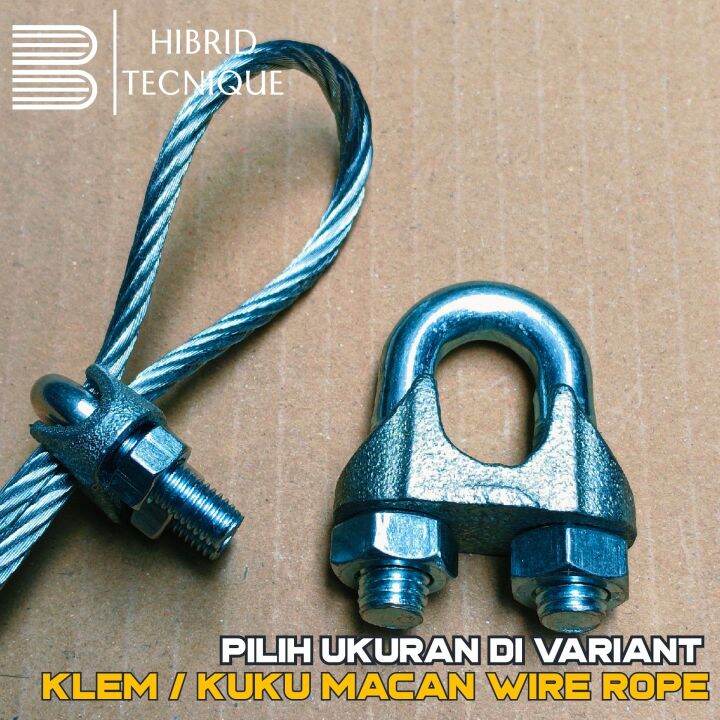 Klem Seling Kuku Macan 3 5 6 8 10 12 16 Mm Tali Kawat Baja Kabel Sling