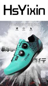 Cycling Shoes Men Breathable MTB Cleat Shoes Self-Locking Racing Road Bike SPD Shoes Lightweight Bicycle Sneakers Flat Bicycle S