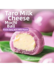 Mochi Balls with Taro Paste and Cheese Bursting Texture Traditional Dessert