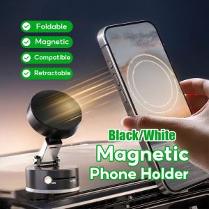Portable Foldable Phone Magnetic Stand Mechanical Vacuum Suction Cup Rotate 360° Magnetic Adsorption Bracket Navigation Universal Holder  磁吸手机支架