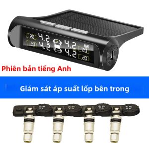 Hệ Thống Giám Sát Áp Suất Lốp TPMS Với Màn Hình LCD Năng Lượng Mặt Trời 4 Cảm Biến Bên Trong/bên Ngoài Cảnh Báo Nhiệt Độ Chống Nước Cho Xe SUV MPV Minibus Wagon