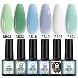 ชุดโกรลิม 6 ชิ้น (7 มล.): ยาทาเล็บเจล 2-in-1 (สีและเบสโค้ท) สูตรปราศจากน้ำหอม รองพื้นยางติดทนนาน