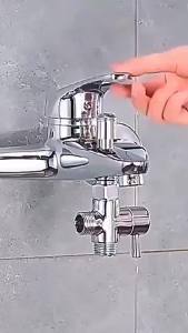 Bathroom Faucet Water Separator 3 Way Diverter Valve T-Adapter Converter For Shower Brass Water Tap Connector
