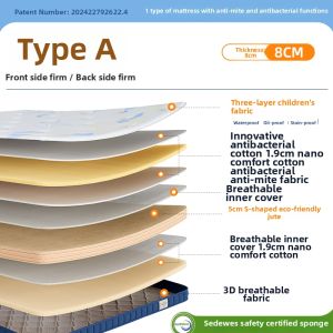 Eco-friendly S Shape Spine-support Latex Jute Childrens Mattress