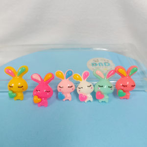 DND 爱心眯眼兔子 树脂 奶油胶 手机壳 发夹 饰品配件 Resin Charm Toys Diy Cream Glue Phone Case Hair Clip Diy Accessories Handcraft Handmade Resin Craft Art Jewelry Decoration Casing Keychain DC540