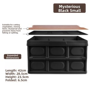 Dual-layer Wooden Lid Foldable Storage Box