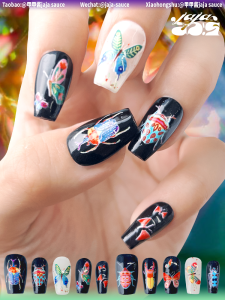 Original Nail Art Stickers | Butterfly Insect Series | Hand-Painted Minimalist Style | Wearable False Nails | Beauty Tools