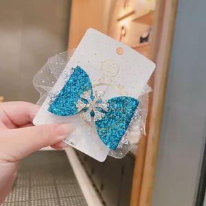 Jepit Rambut Korea Anak Perempuan Aksen Pita Frozen Manik Kristal Aksesoris Fashion Rambut AK206