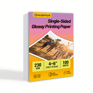 100 Sheets 230Gsm Glossy Photo Printing Paper Single-Side 4R (4x6 Inch) 60lb Thick Inkjet Paper for Home Office Use