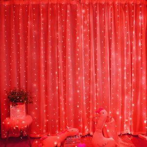 3/6M USB Curtain String Lights Fairy Light 8Modes Remote Christmas Garland Holiday Led Light Wedding Party Home Bedroom Decor