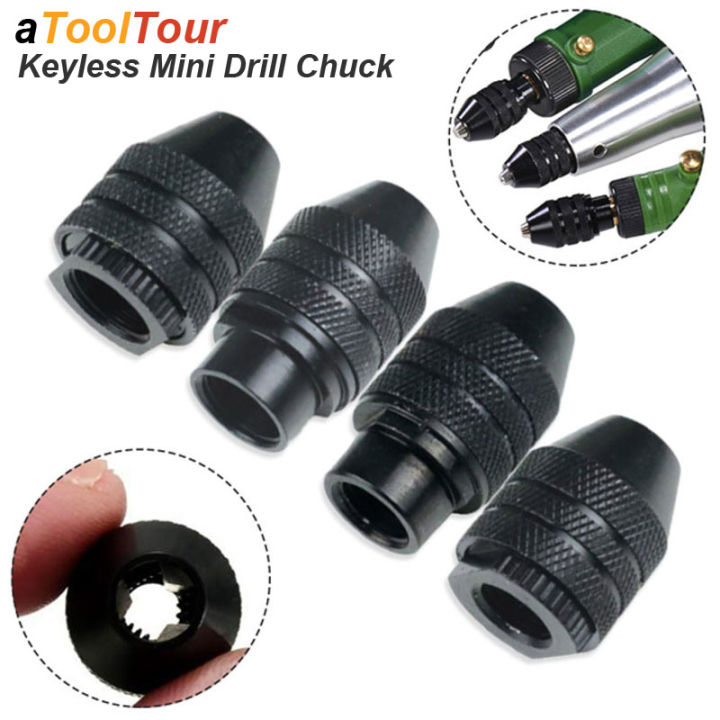 Mini Multi Keyless Drill Chuck Adapter Collet ScrewDriver 0.5-3.2mm ...