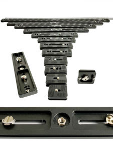 แผ่นรองติดกล้องแบบแยกได้เร็วสำหรับกล้อง DSLR ขาตั้งกล้อง ขาตั้งกล้องเลนส์เล็กระยะยาว ฐานขยาย ชุดอุปกรณ์ถ่ายภาพแบบหลายจุด