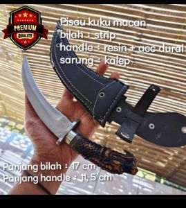 pisau seset buscharft survival/pisau dapur gagang motif naga