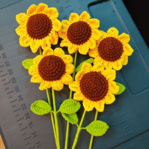 Bó Hoa Hướng Dương Dệt Bằng Vải Lông Thủ Công Đồ Trang Trí Nhà Sáng Tạo Quà Tặng Không Bao Giờ Héo Dây Chuyền Trang Trí Phòng Ngủ