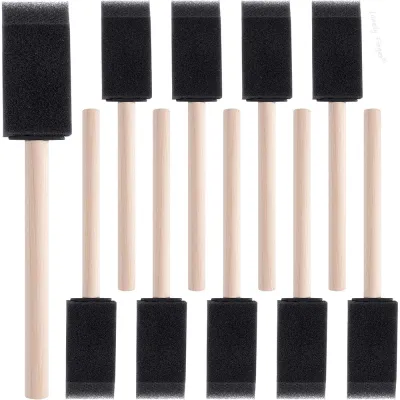 10/12/20 PCS Foam Paint Brushes Sponge Brushes for Varnishes Reusable Sponge Brushes with Wood Handles for Painting Staining