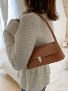 Fashionable Retro Underarm Bag Pure Color Womens Handbag Casual Versatile Single Shoulder Bag JIFANPAUL Brand Soft PU Leather