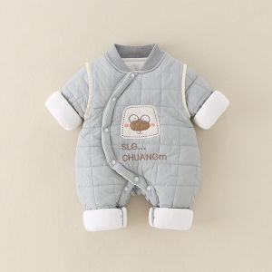 Baby Cotton Outfit Autumn Winter Newborn Baby Cotton Romper Thin Cotton Jacket for One Month Old Baby Outdoor Winter Clothes