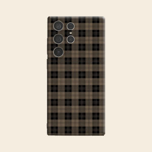 BILIBILI | Dark Brown Plaid Luxury Fashion Full Lens Protective Case for Samsung Galaxy S26 S25 S24 A56 A36 Plus Ultra