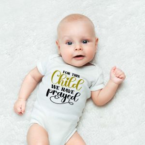 Baby Onesies PH For This Child We Have Prayed Statement Baby Onesie 0-12 Months Cotton Newborn Baby Girl Boy Clothes