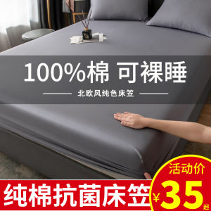Pure Cotton Bed Canopy Full Coverage Dustproof Mattress Protector Cover New Style Single Piece Bedding Sheet Antibacterial