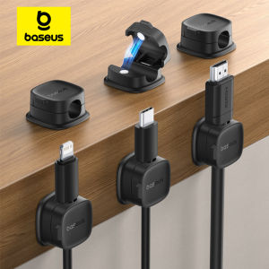 BASEUS | Baseus Cable Organizer Holder Magnetic Cable Smooth Adjustable Cord Holder Under Desk Cable Management Wire Keeper Cable Clips
