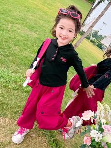 Fashionable Star Patterned Girls Autumn Workwear Set Baby Trendy Outfit Spring Autumn Kids Ensemble 9 Months to 6 Years