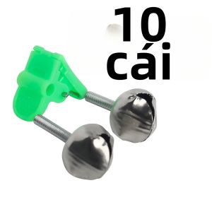 10 Chiếc Câu Cá Cắn Báo Động Xanh ABS Cần Chuông Kẹp Đầu Kẹp Câu Cá Ngoài Trời Phụ Kiện Cho Cần Câu