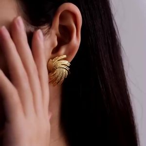  AENSOA Punk Irregular Metal Twist Big Geometric Earrings Unique Gold Color Drop Earrings Women New Fashion Jewelry Brincos 2023