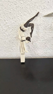 Pegzini Family circus-themed vintage laundry peg (acrobatic circus performer)