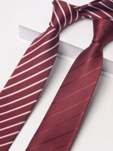 Romguest | Purple Red Striped Tie Business 7cm