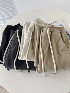 ฮาเร็มแบบบางสไตล์คุณยาย กางเกง ผู้หญิง หนาขึ้น ฤดูใบไม้ร่วง ฤดูหนาว ลำลอง หลวม กํามะหยี่ กางเกง เอวสูง กระเป๋าเสื้อ ดีไซน์ Easy Match